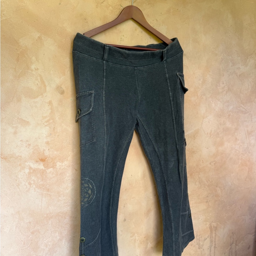 Circle Couture Burningman unisex sacred geometry bootleg stretch pants